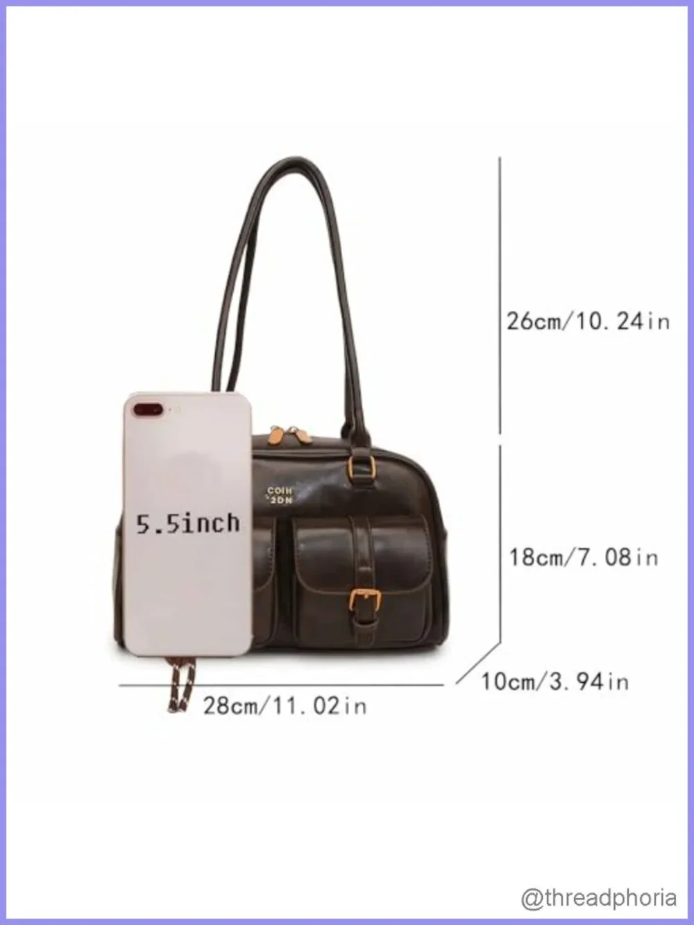 Vintage Hobo Shoulder Bag Faux Leather Y2K Purse Casual Handbag